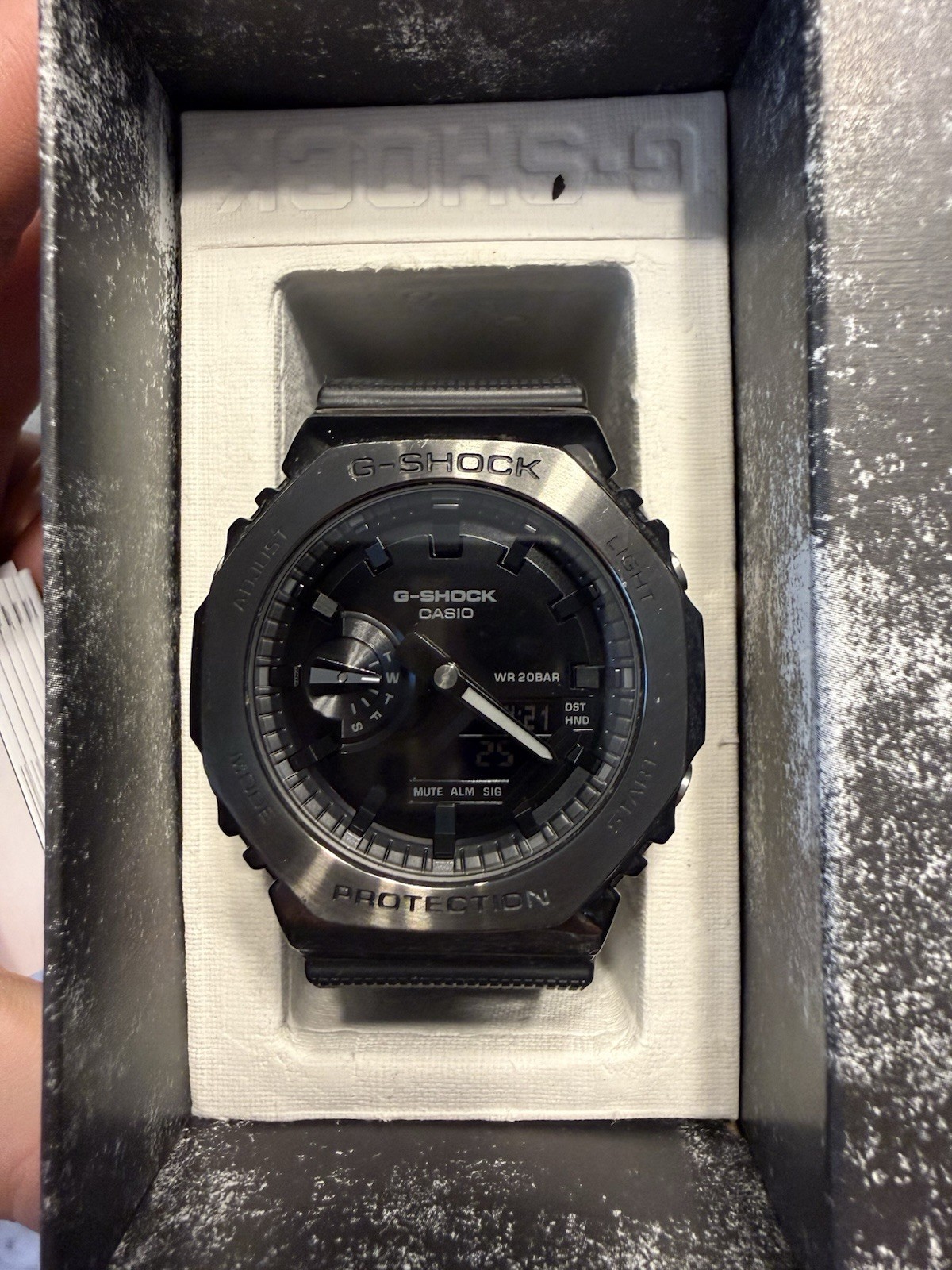 Casio G-SHOCK GM-2100BB-1A Men’s Black Analog/Digital Resin 200m Box Manual