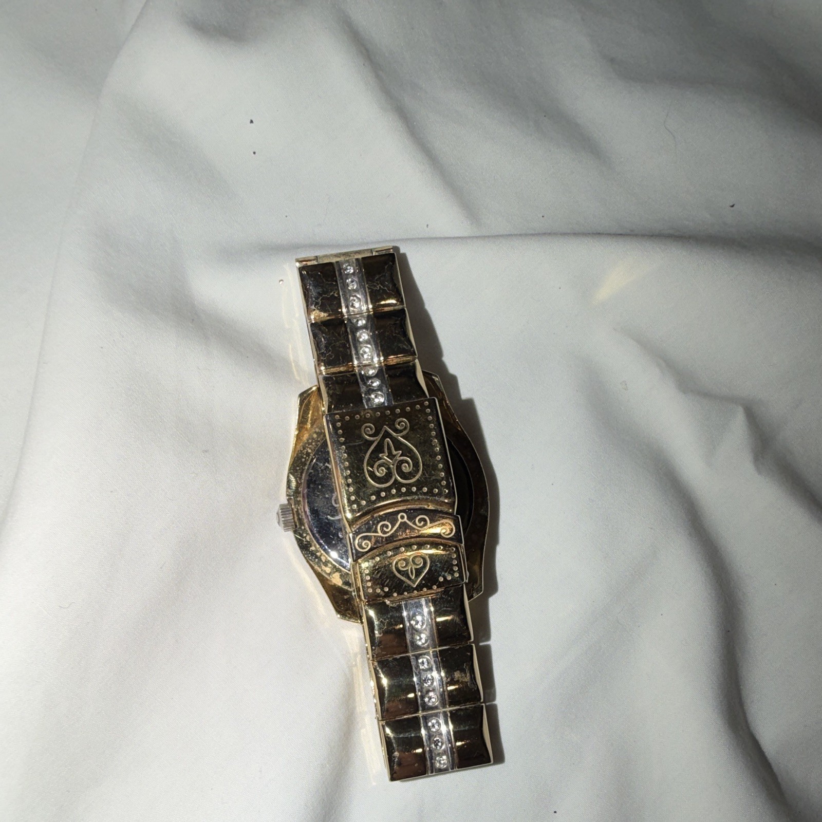 Brighton Dana Point Quartz Analog Wristwatch Silver Dial Roman, Gold Bracelet