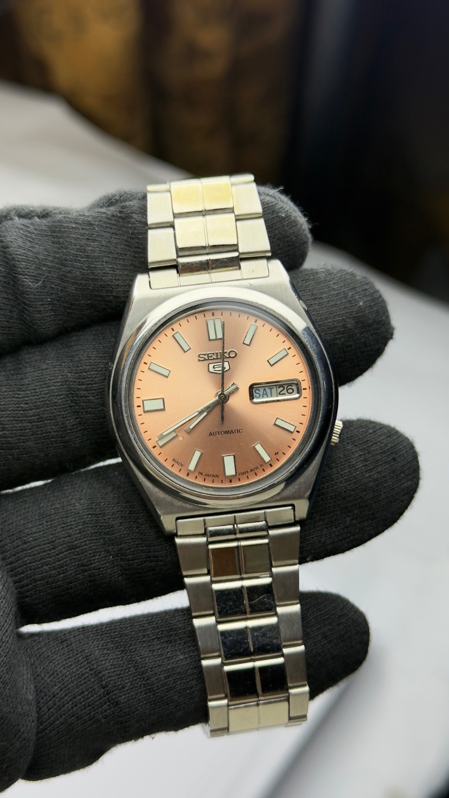 Lot of 4 Vintage Seiko 5 Automatic Day-Date Men’s Japanese Watche 7009
