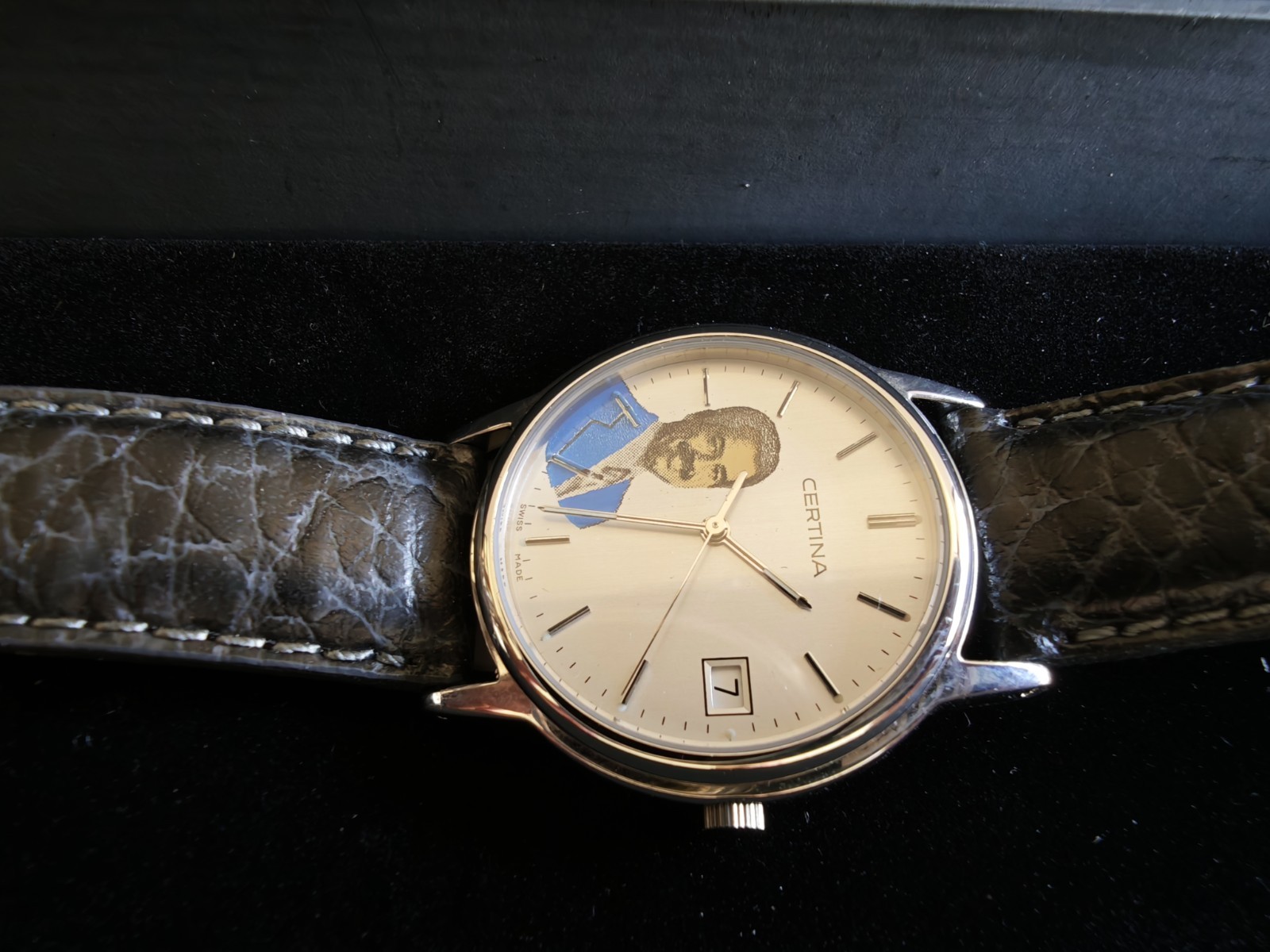 Automatic CERTINA President Saddam Hussein Iraq Watch Men White Dial SS R35