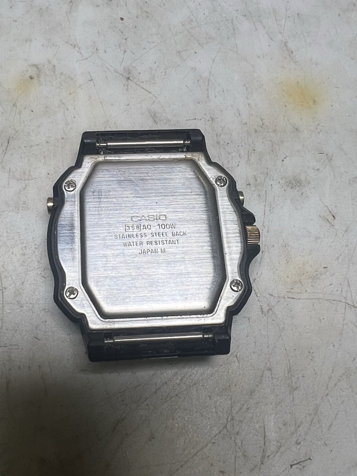 Casio 358 AQ-100W Quartz Analog/Digital 100m Black Diver Wristwatch Head Only