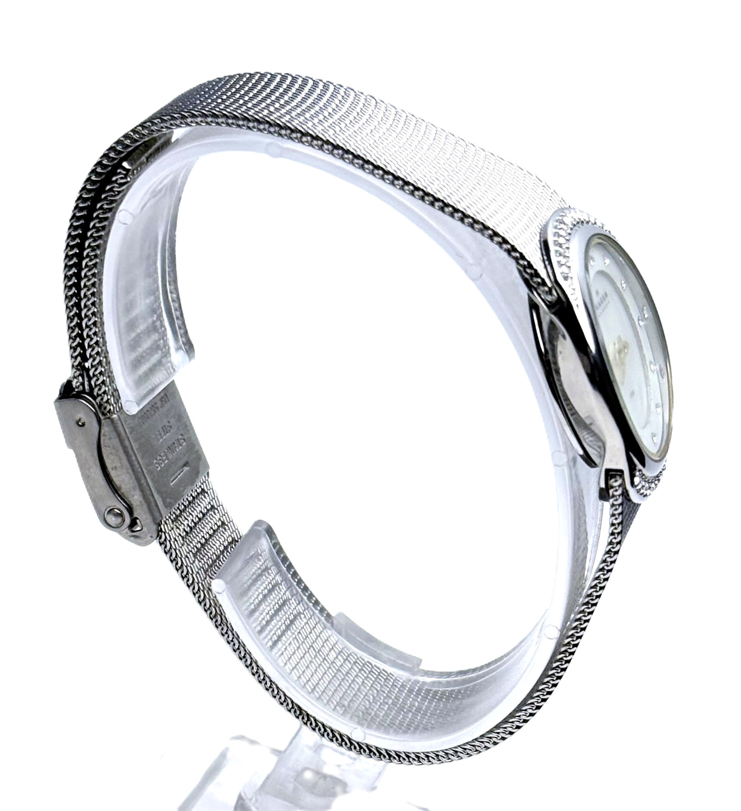 SKAGEN STEEL 686XSGSC MOP DIAL SILVER & GOLDTONE ACCENTS MESH BAND LADIES WATCH