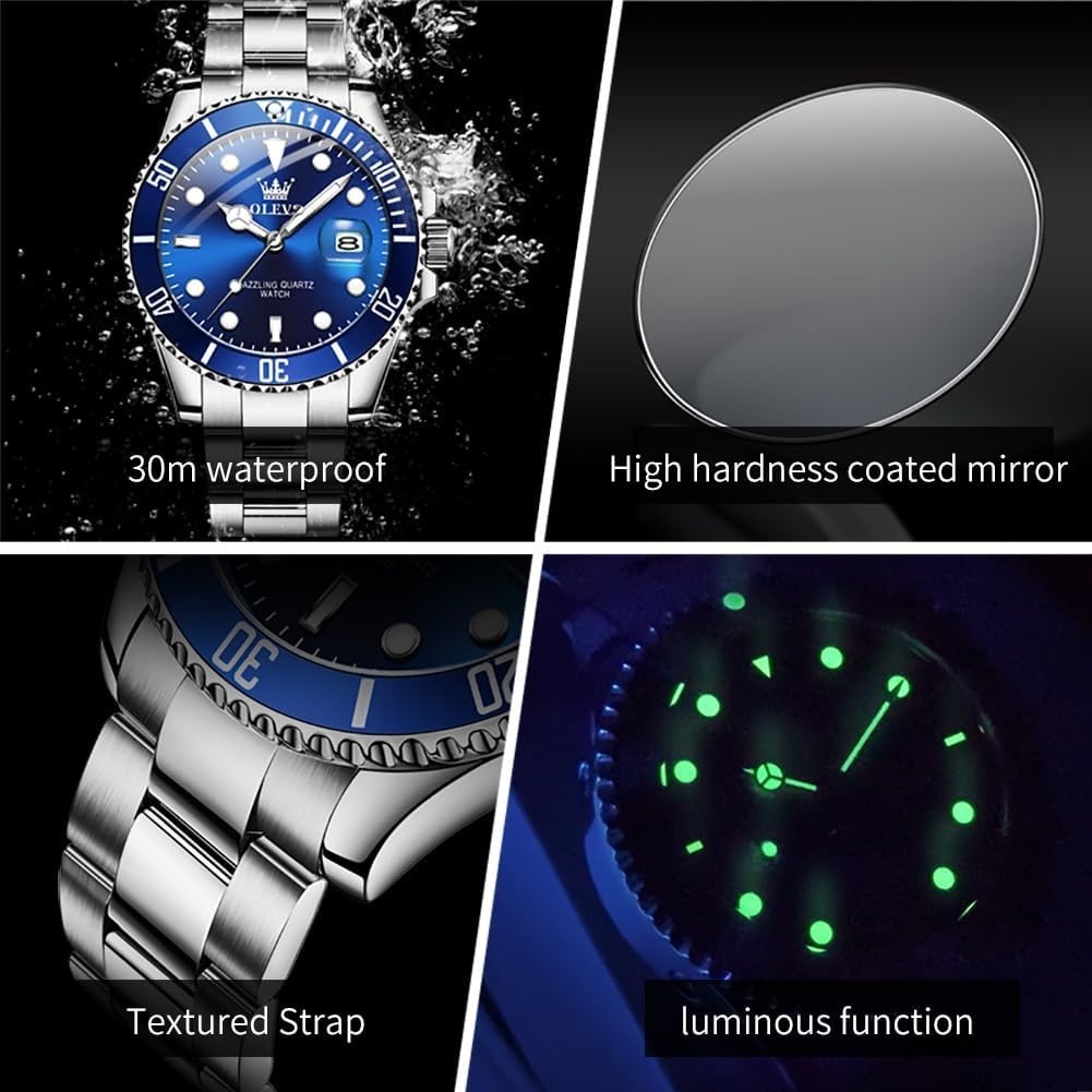 Elegant Big Face Analog Quartz Watch for Men – Scratch & Shock Resistant