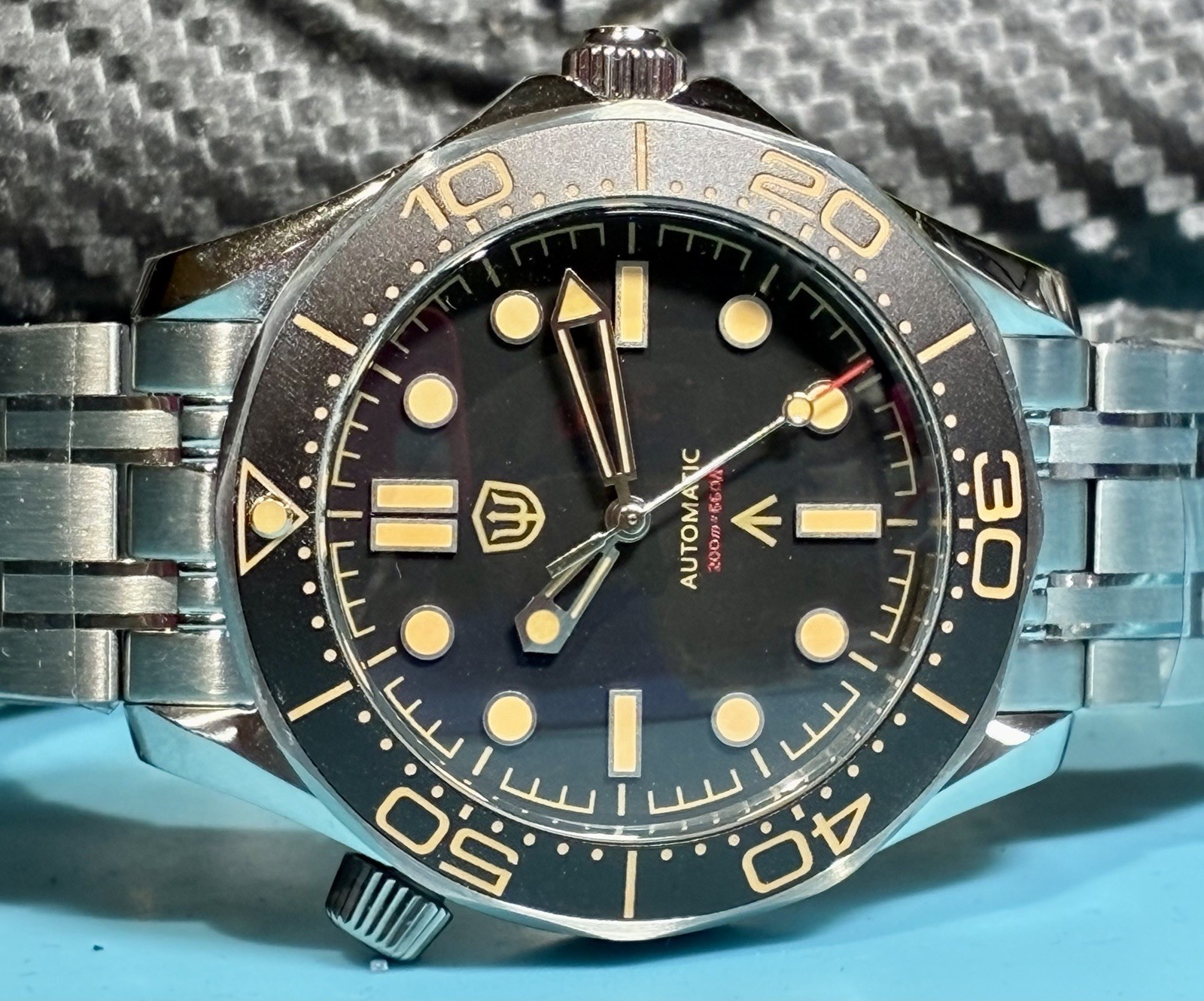 WATCHDIVES 007 39MM DIVE WATCH NO TIME TO DIE AUTO STAINLESS SAPPHIRE PATINA NEW