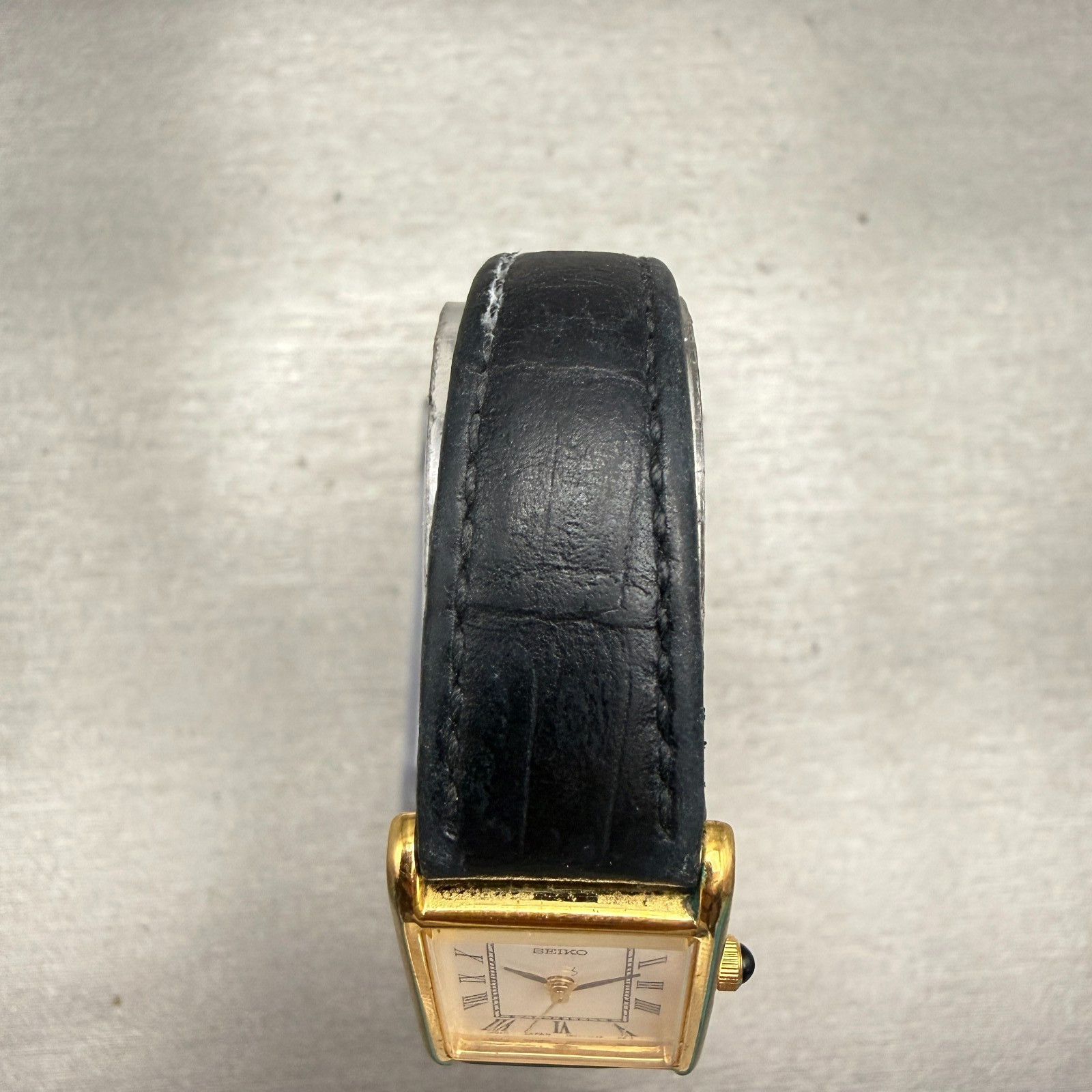 Seiko Watch Women 18mm White Dial Gold Tone Rectangle 1N01-5G40 New Battery VTG
