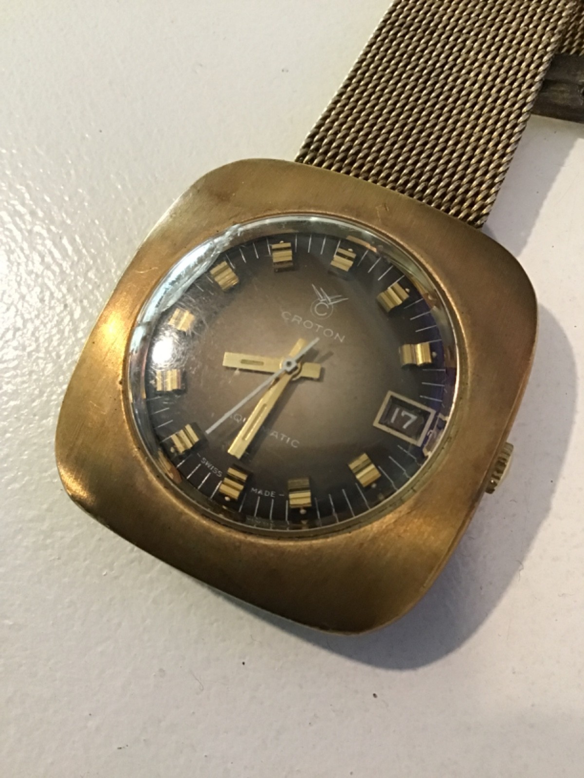Croton Vintage 10k Gold Filled Automatic Wrist Watch 18k plated works