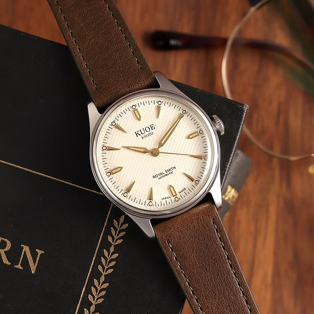 KUOE Kyoto Royal Smith 90-006 Gold Ivory Waffle Dial Miyota 9039 Auto Unused JP
