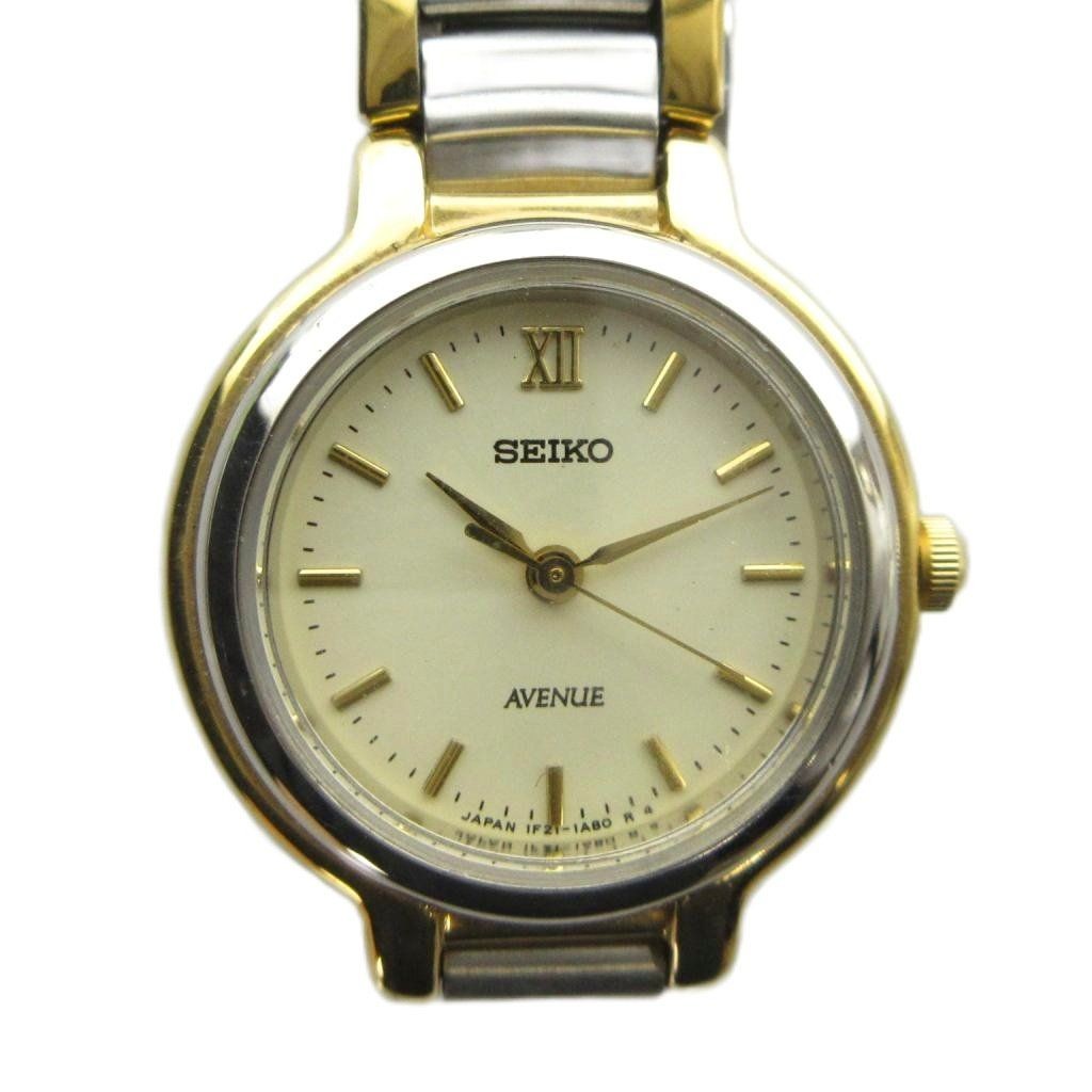 SEIKO AVENUE 1F21 0H50 Watch Quartz Roman Silver Color GY18 MQ