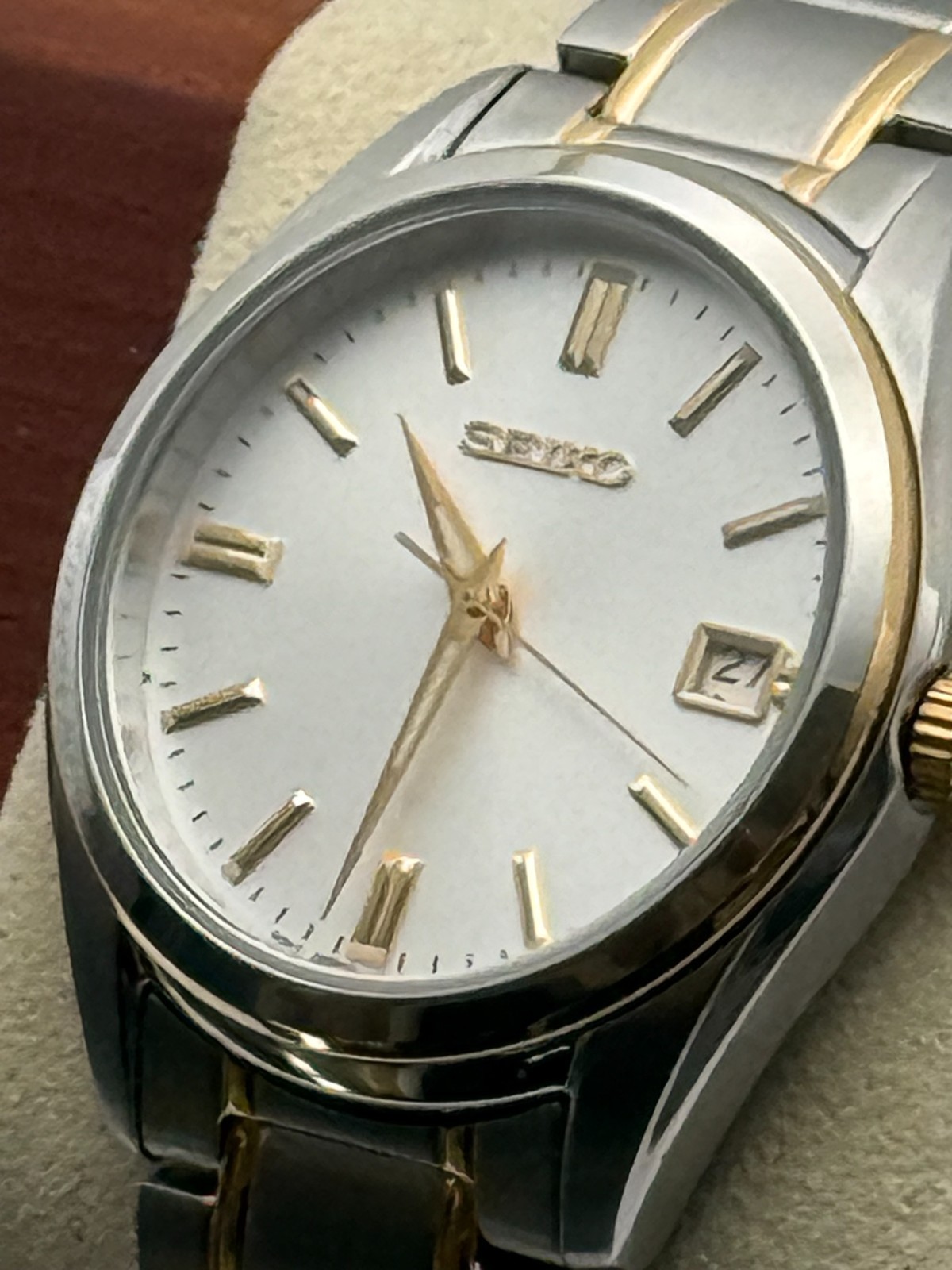 Seiko SUR312 36mm Two-Tone Quartz Date Sapphire Crystal Watch