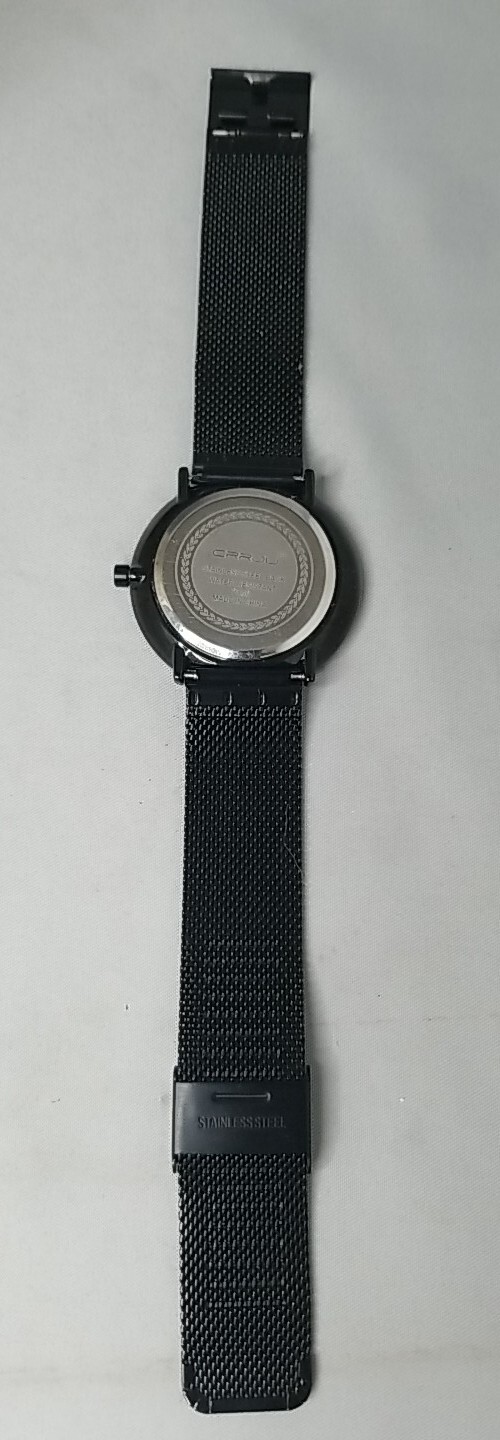 Men Fashion Slim Mesh Stainless Steel Waterproof Casual Quartz Wrist Watch Black