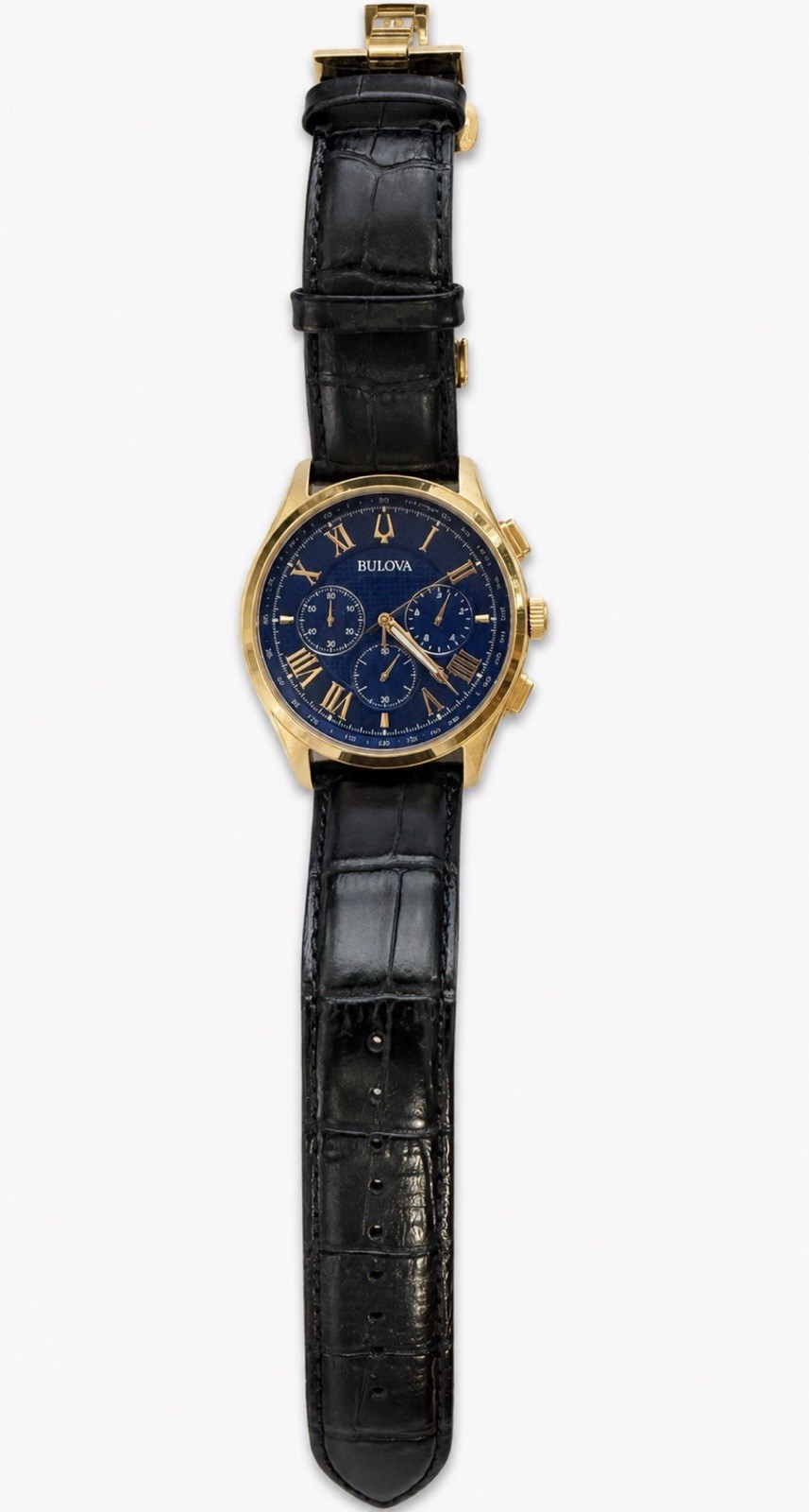 Bulova Wilton 97B170 Rose Gold Quartz Watch Blue Dial Box Included