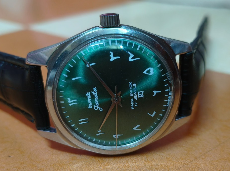 Vintage HMT Janata Green 17 Jewels Mechanical Hand Winding Men’s Wrist Watch