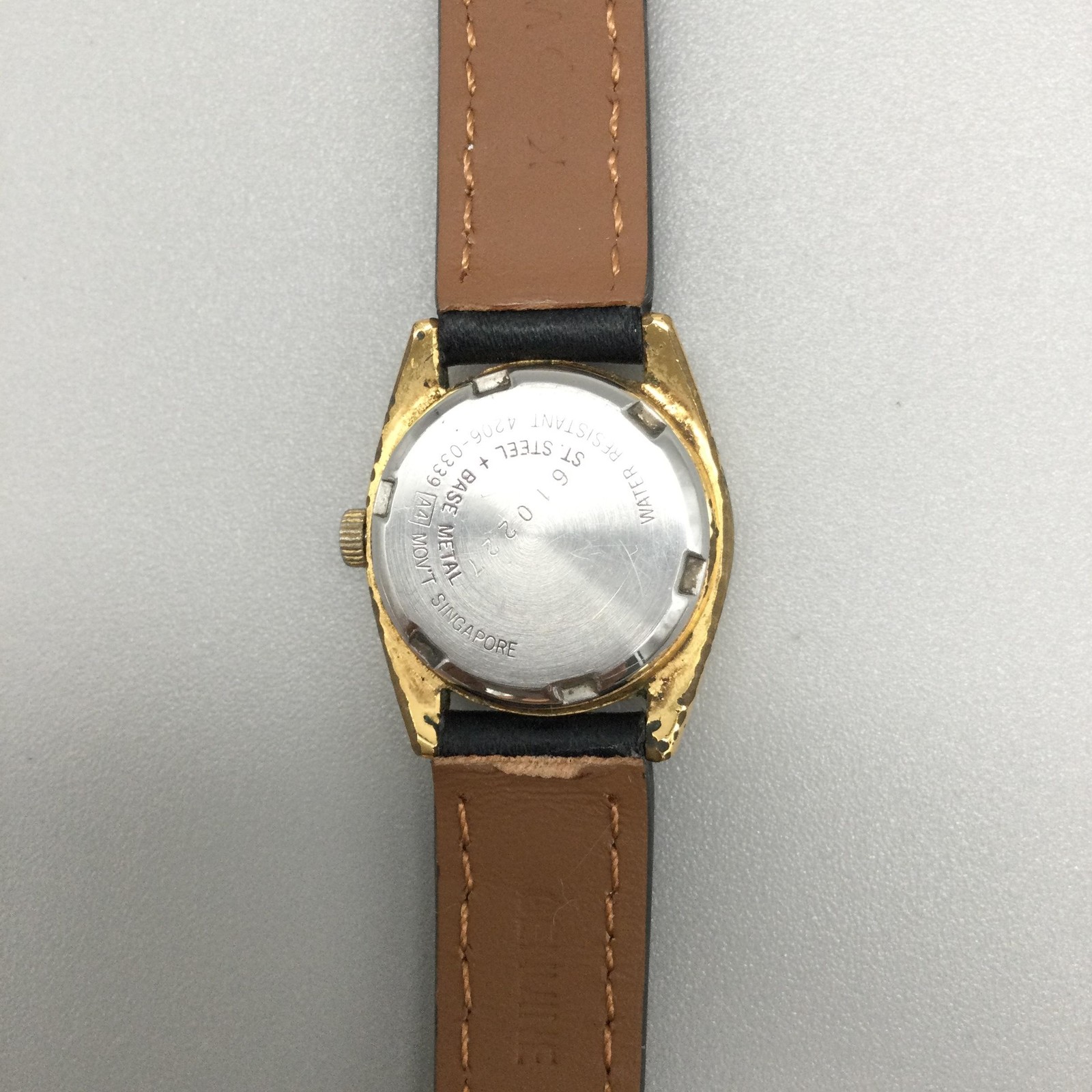 Vintage Seiko 5 Automatic 17j Womens Watch 23mm Gold Tone 4206-0339 Leather