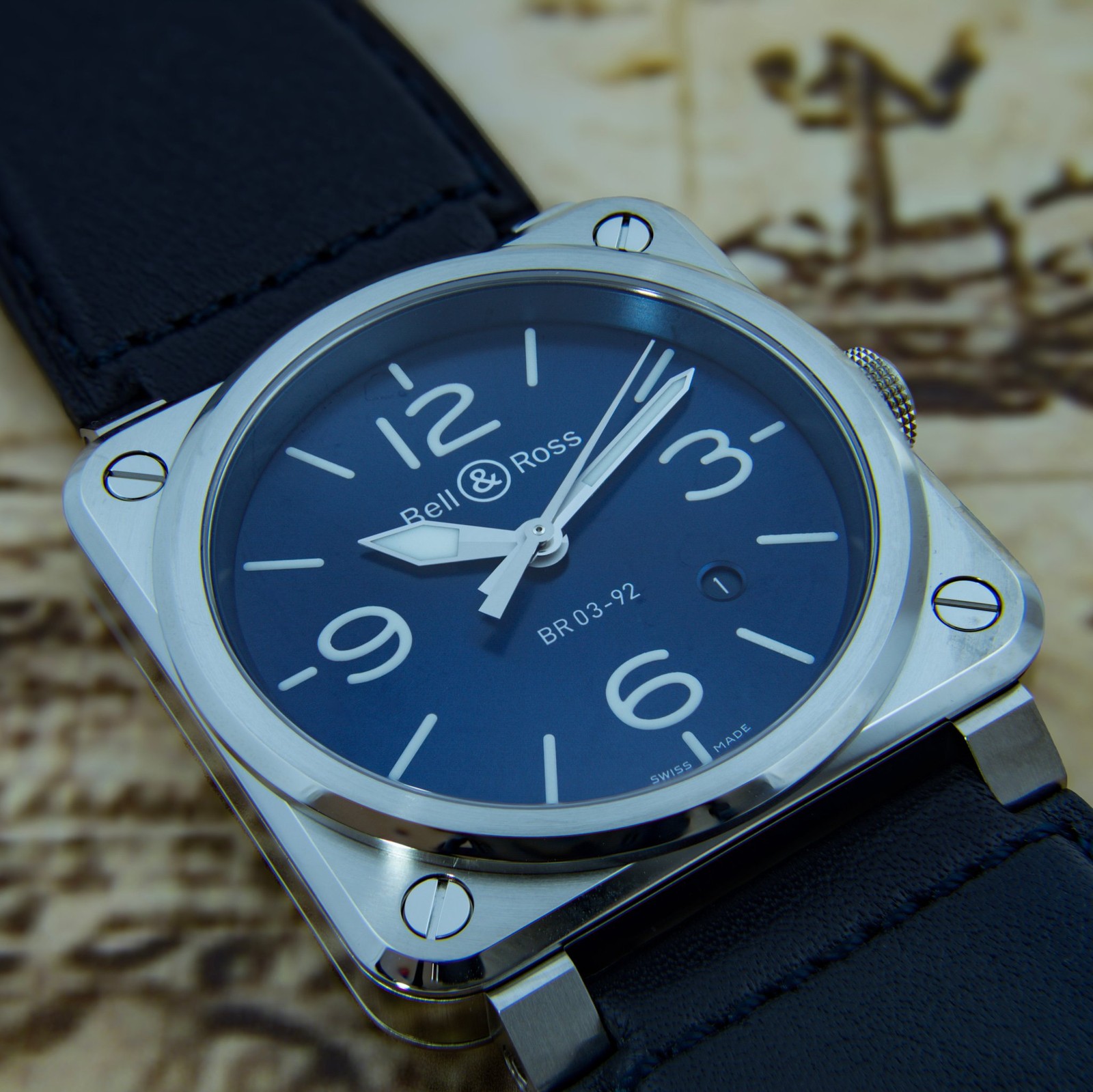 Bell & Ross BR03-92 Blue Steel BR0392-BLU-ST/SCA