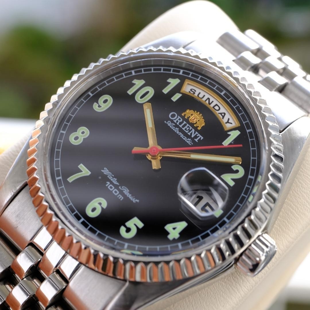 ORIENT PRESIDENT DAY DATE AUTOMATIC WATCH OVERHAULED RARE VINTAGE MODEL
