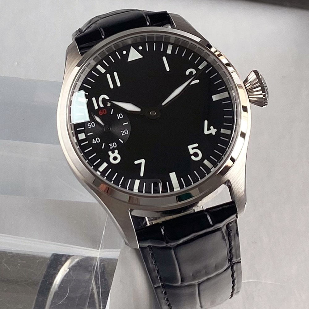 Tandorio New Sapphire Glass 42mm Hand-Wind Men Watches For Asia 6497 ST3600