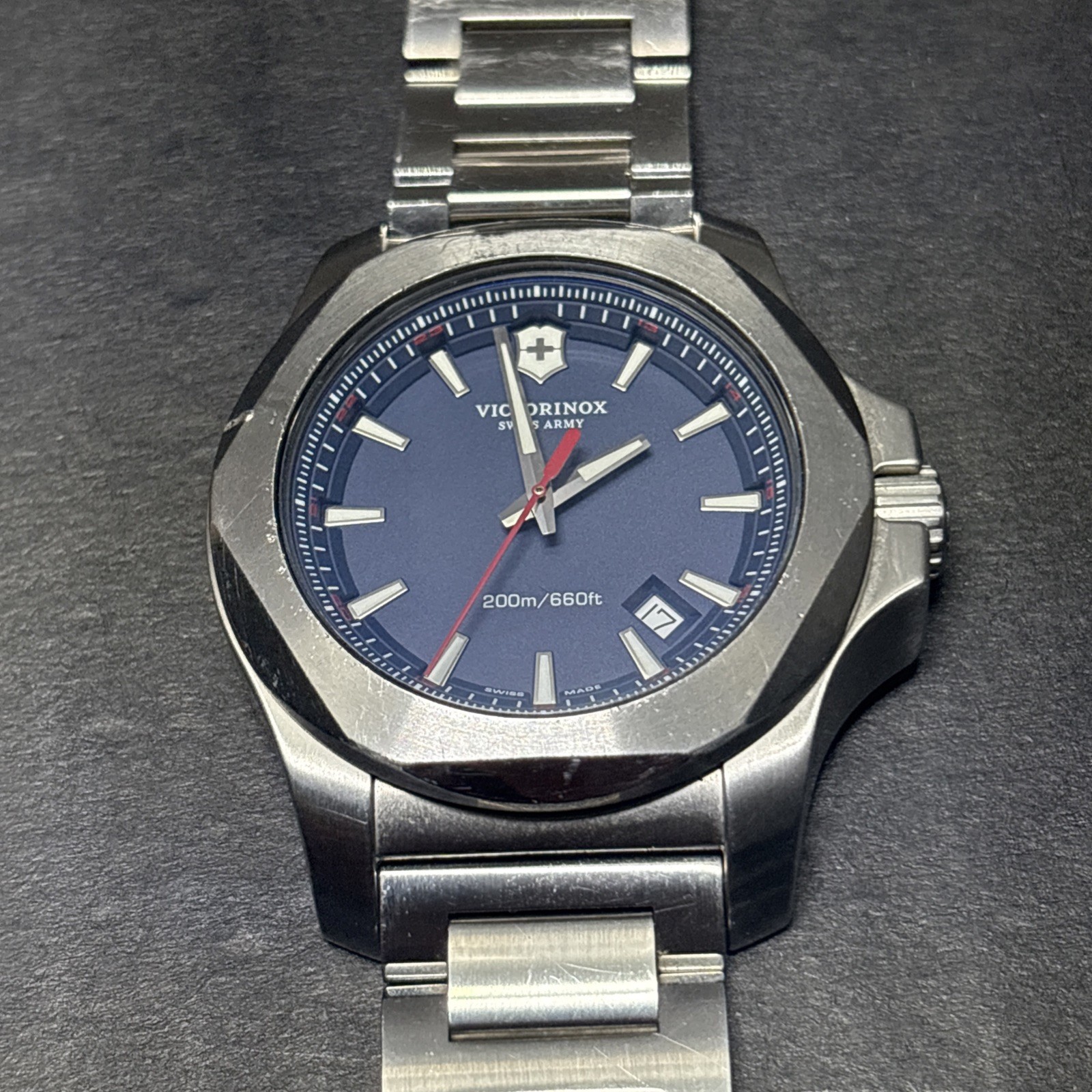Victorinox 43mm Swiss Army I.N.O.X. Blue Dial Men’s Watch 200m/660ft 241724