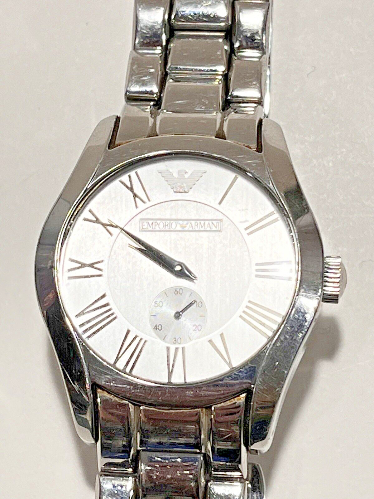 Emporio Armani Watch Men Stainless Original Wrist Band Up To 164 Feet underwater