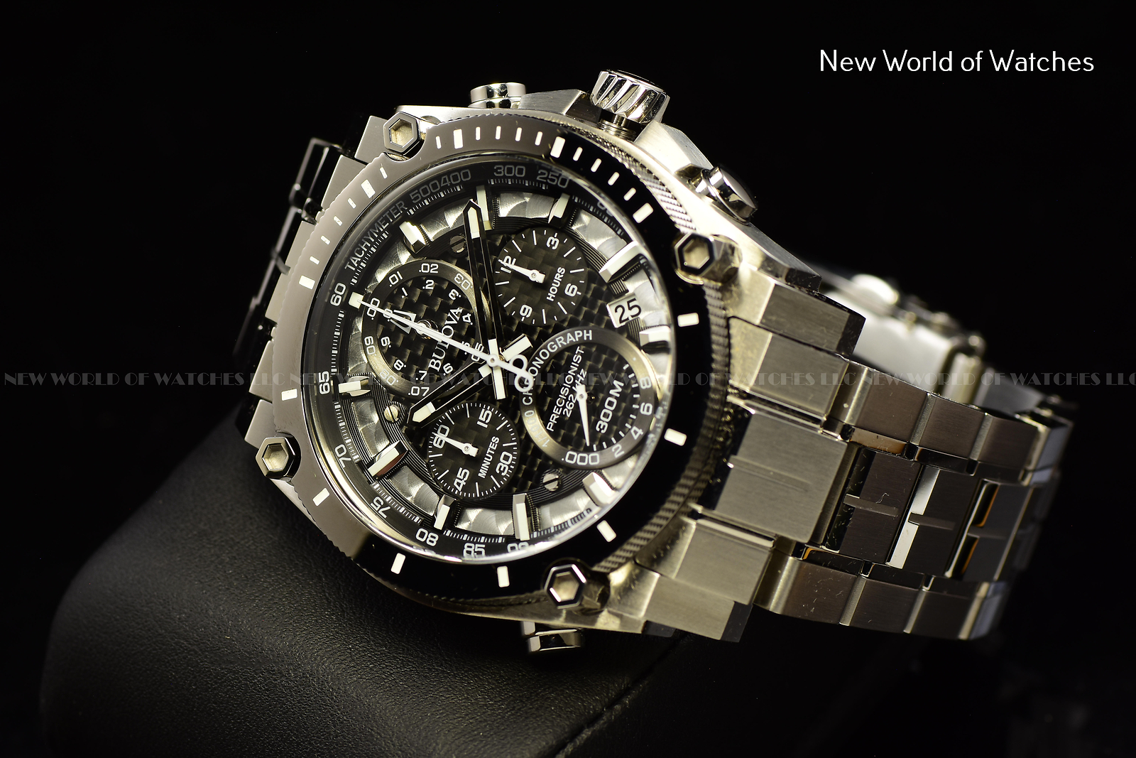 Bulova Men’s Precisionist 46mm Chronograph Stainless Steel Quartz Watch 98B405
