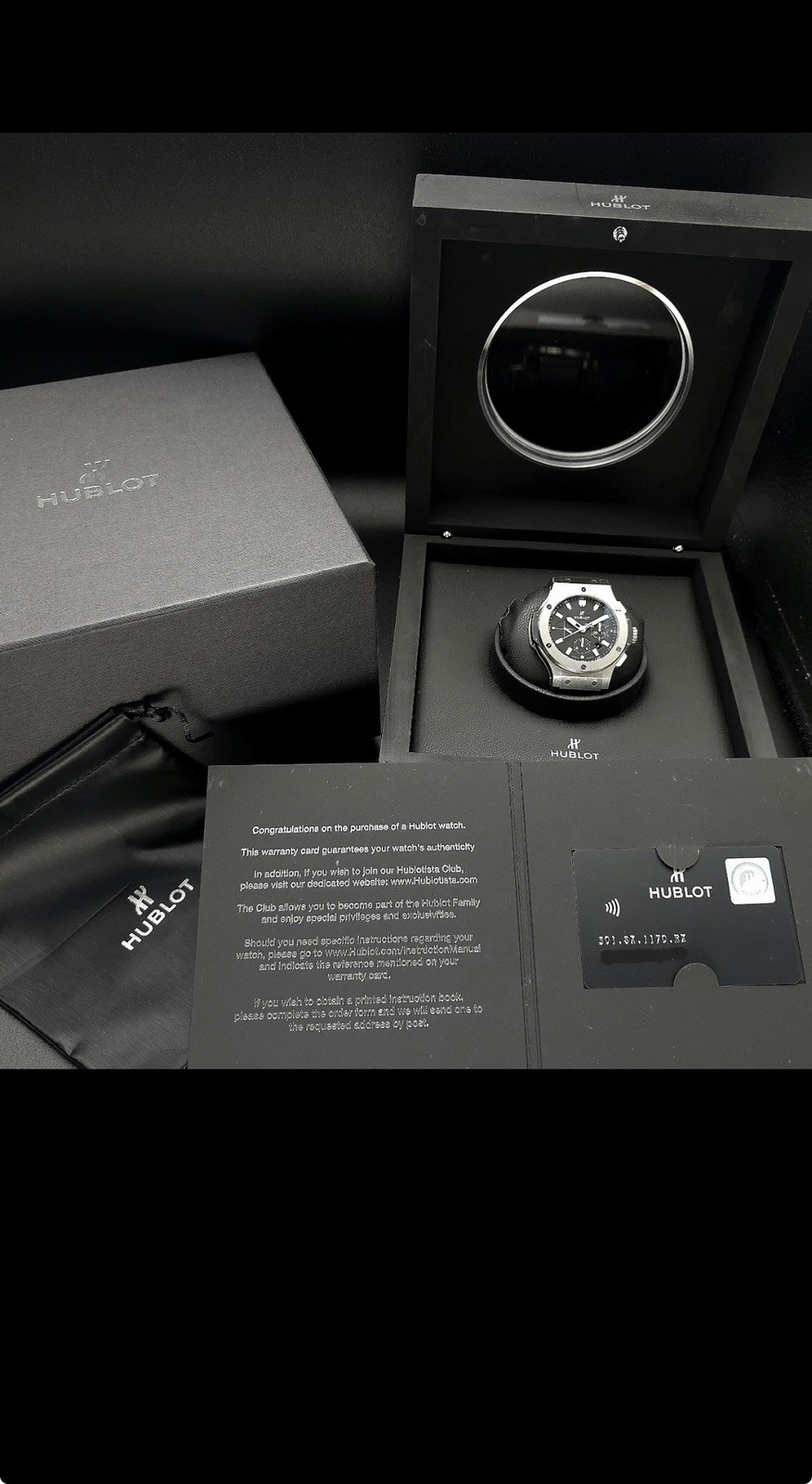 Hublot Big Bang Chrono Brushed Steel Black Dial 44mm 2018 301.SX.1170.RX