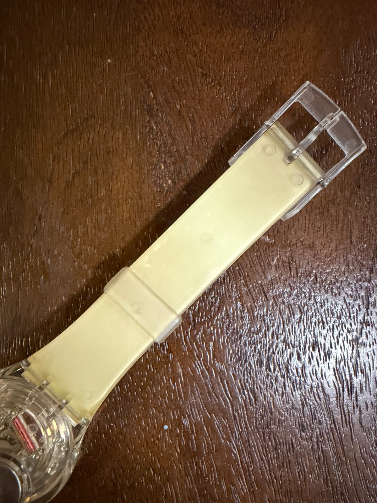 2005 Swatch Cherry Gloss GE171 Gent Silver Sunburst Dial Red Summer Watch