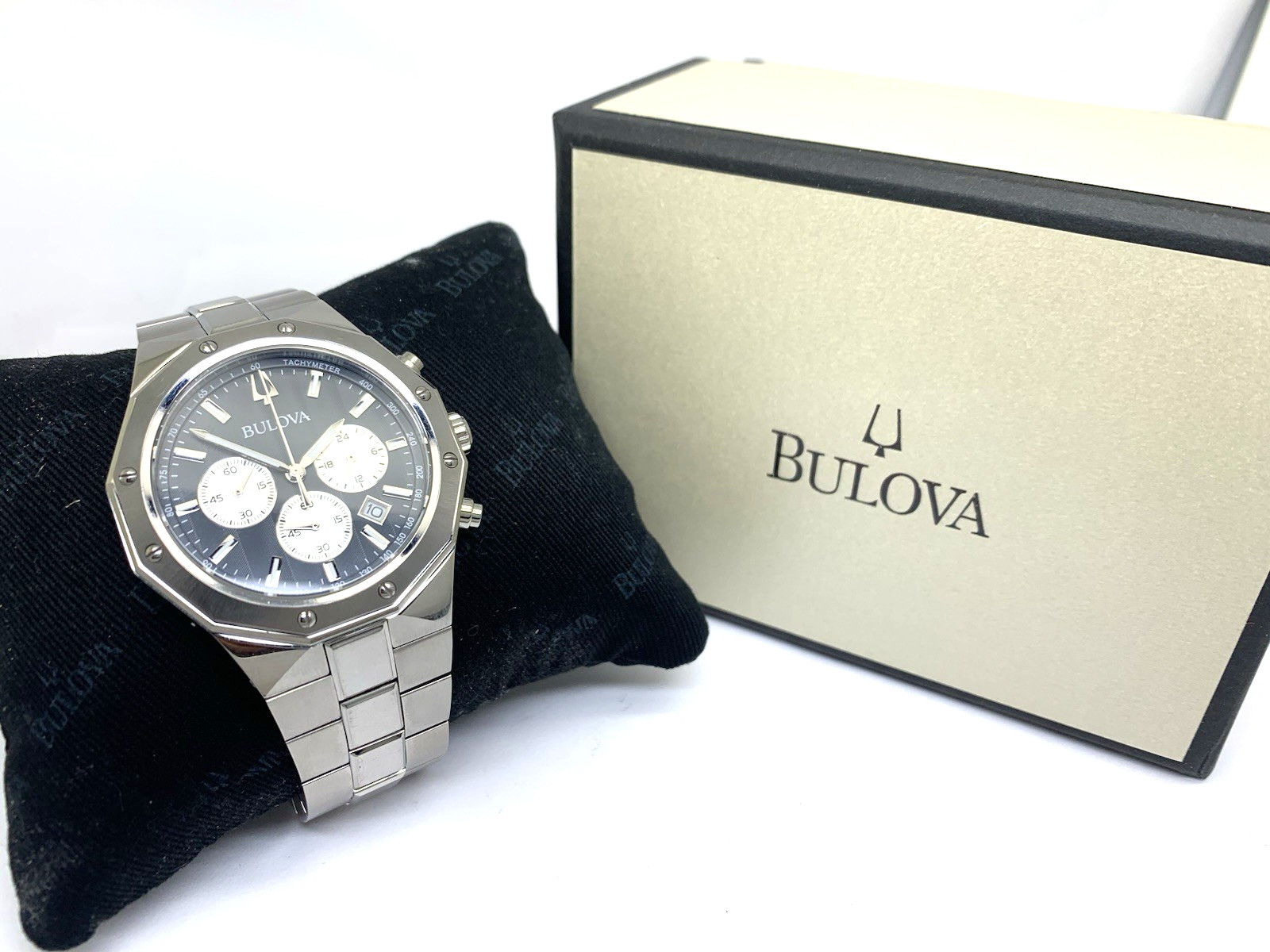 Bulova Men’s Watch 96B459 Prestige Quartz Chronograph Gray Silver Steel 40mm