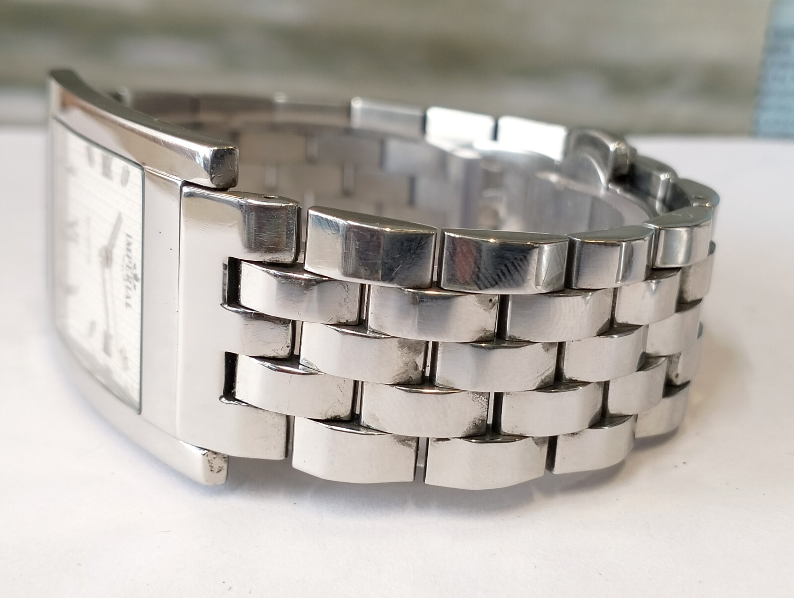 IMPERIAL GENEVE QUARTZ TEXTURED SILVER DIAL 2505 SWISS MEN’S FULL WORKING VTG.