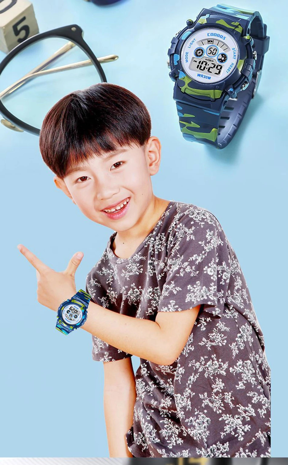 Kids Digital Sport Watch LED Waterproof Luminous Multifunction Wristwatch
