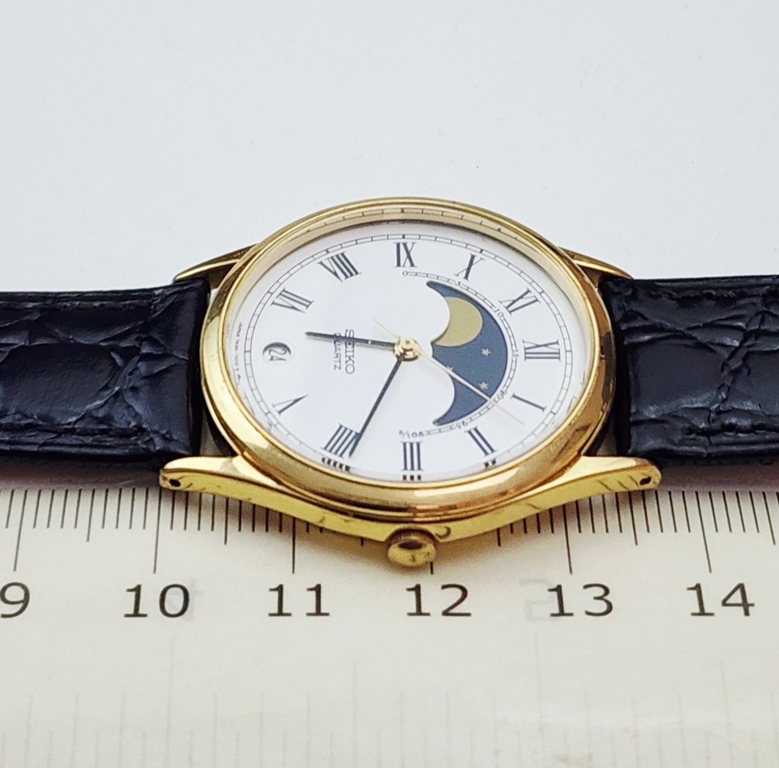 Men’s Vintage 1987 MOONPHASE Watch SEIKO 7434-7000. Midsize. In BOX