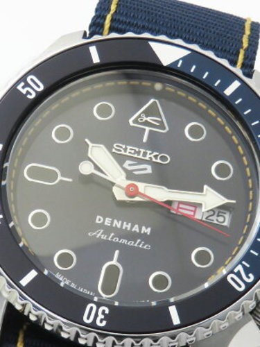 Seiko 5 Sports DENHAM Collaboration Automatic Watch SBSA281 4R36-16N0 42mm Blue
