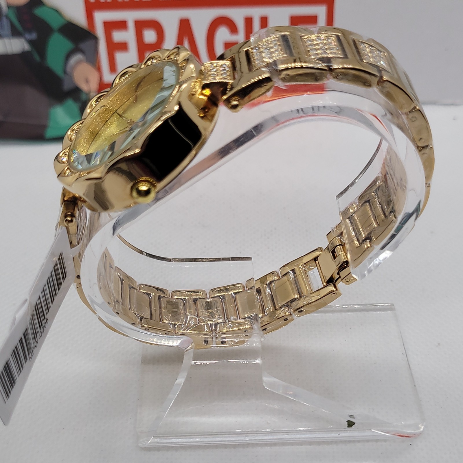 274 montres prestige 33mm gold dress diamond bezel bracelet analog wristwatch