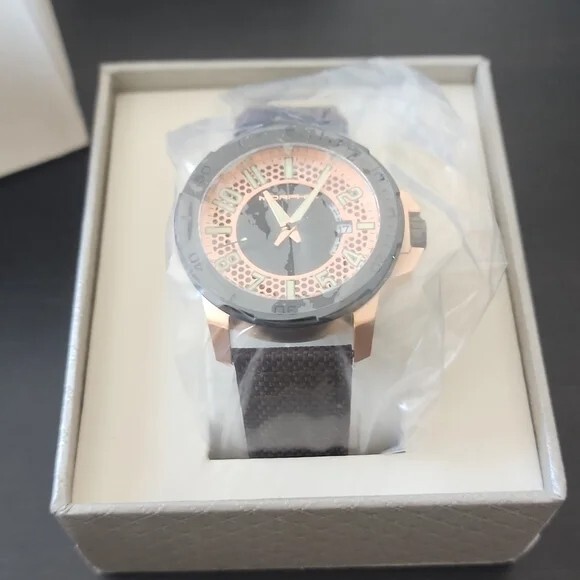 Morphic M70 Series Brown Canvas Overlaid Leather Men’s Watch with Date MPH7004