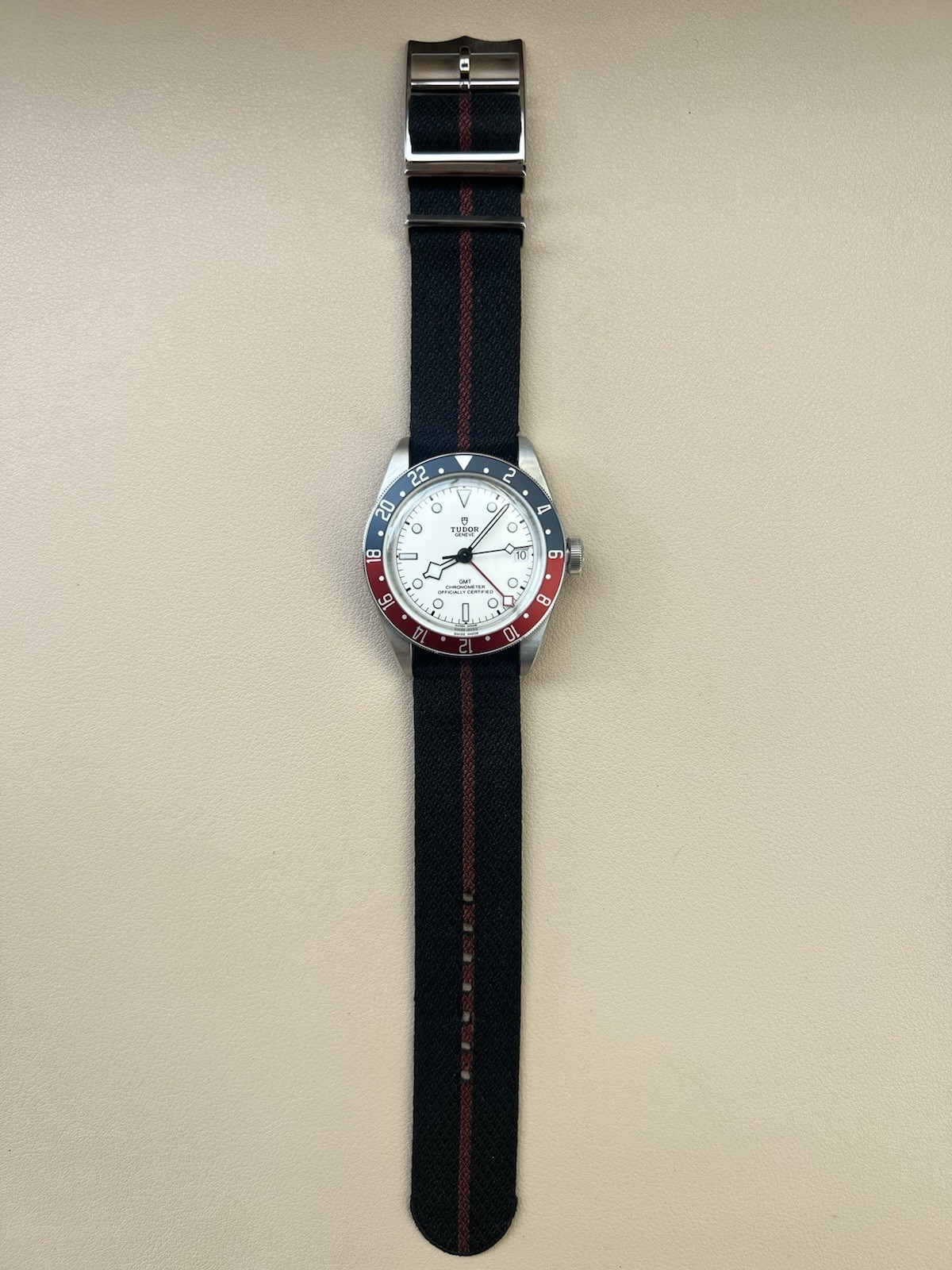 Tudor Black Bay GMT Pepsi Opaline Dial NATO Strap 79830RB