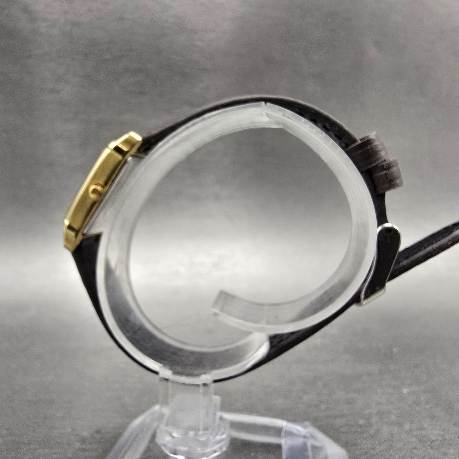 Citizen Eco-Drive Tank Watch Women 18mm Champagne Dial Gold Tone Rectangle Runs