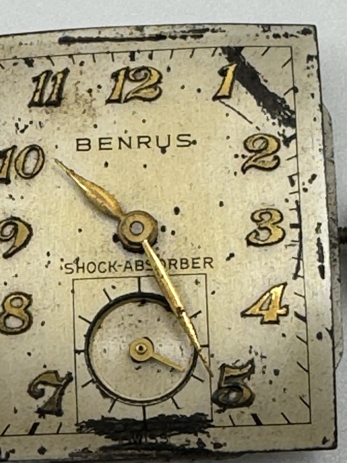 Vintage Benrus Art Deco Tank Style Mechanical 17 Jewel Watch