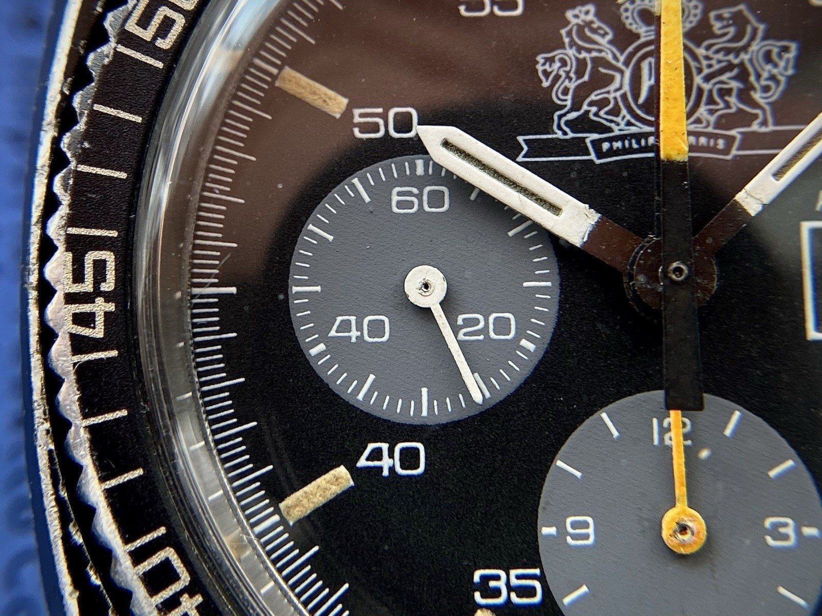 1974 Lemania Chronograph 5012 Philip Morris McLaren F1 team watch Aluminium PVD