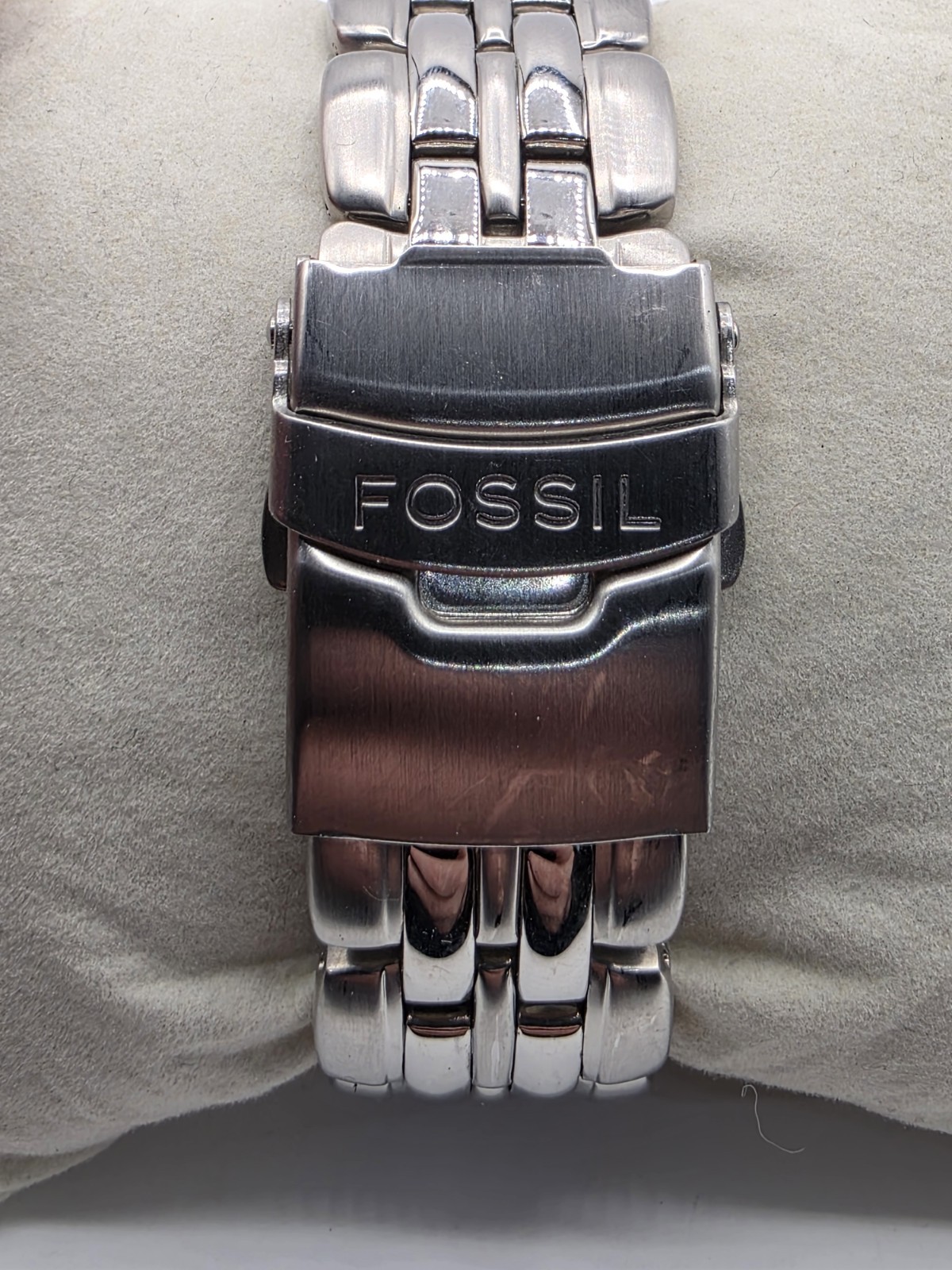 Fossil Snap-on Watch 41mm Stainless Steel Date Glow In Dark New Battery 7″