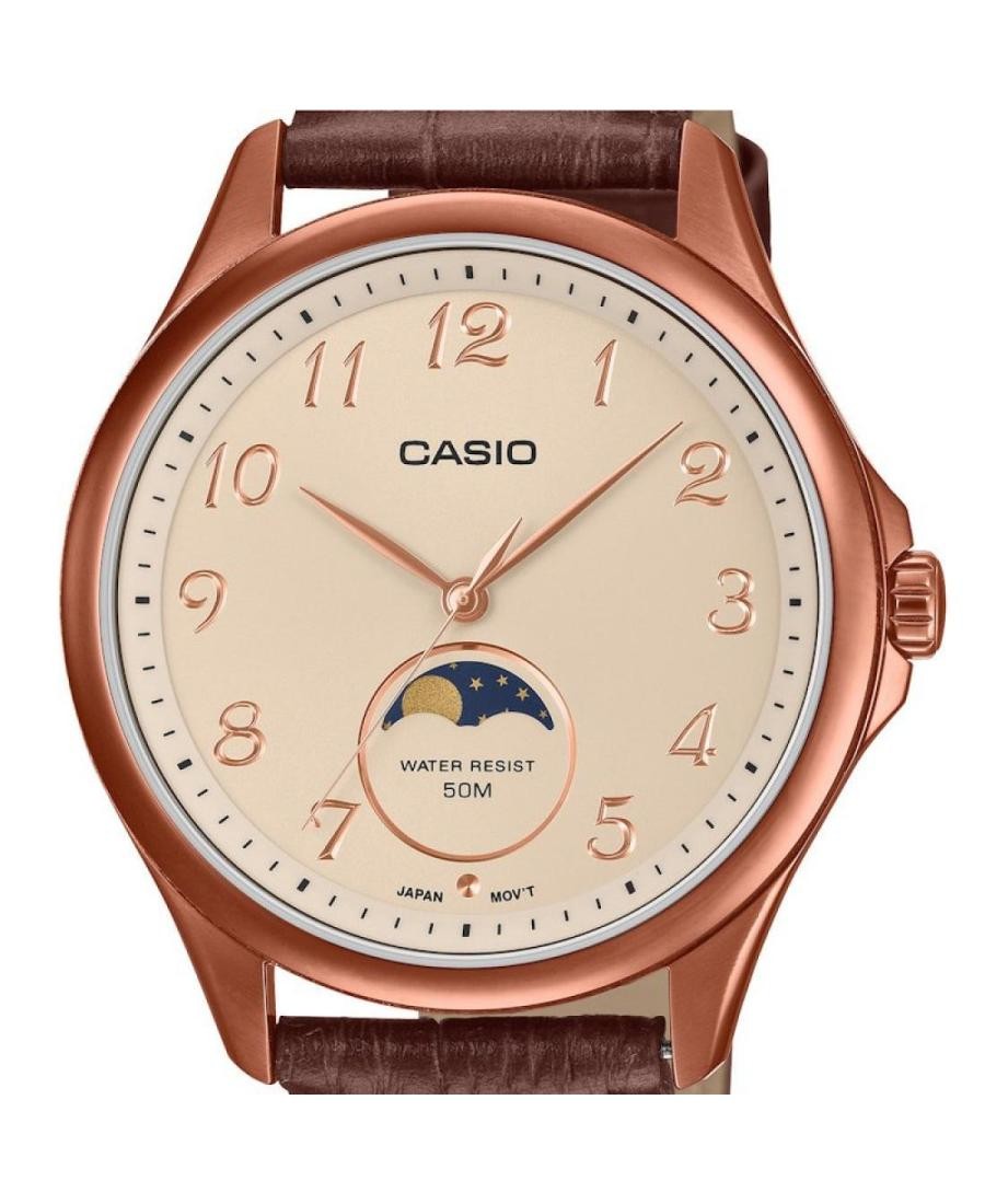 CASIO Men Analog Quartz Casual Watch Classic Dress Golden Dial Waterproof Round