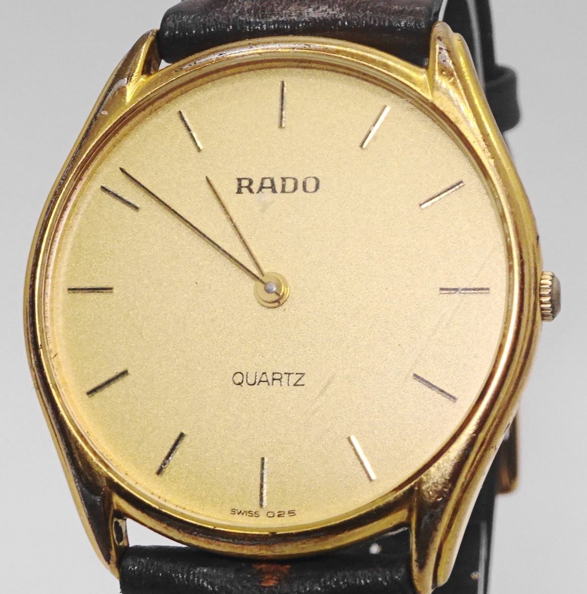 RADO 121.5336.2 Quartz Mens Wristwatch Gold Dial New Battery Vintage Japan