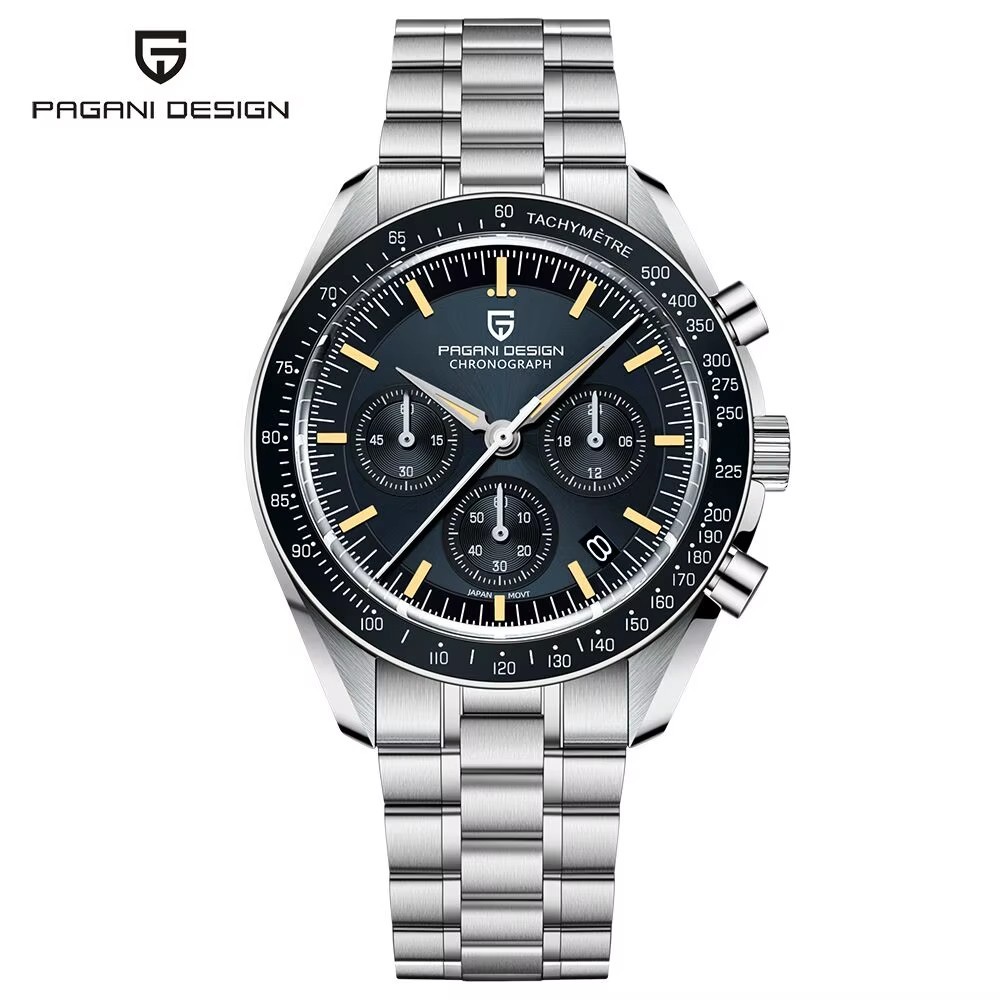 42MM PAGANI DESIGN Quartz Men Watch Diver Stainless 100M Waterproof Luminous NEW