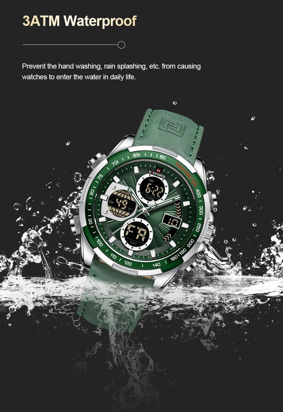 NAVIFORCE Waterproof Men Military Watch Luxury Sports Multifunctional Wristwatch