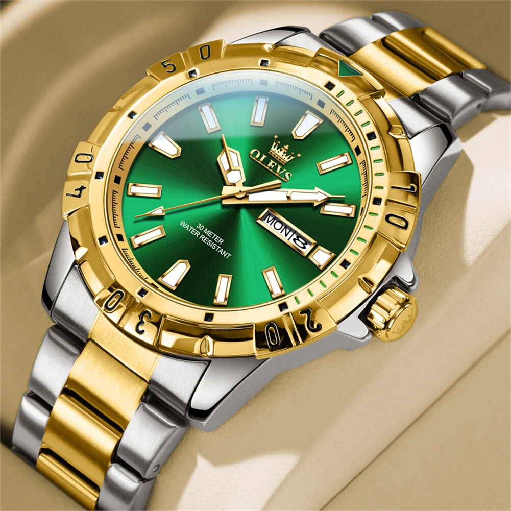 OLEVS LUXURY MEN’S WATCH WATERPROOF STAINLESS -STEEL