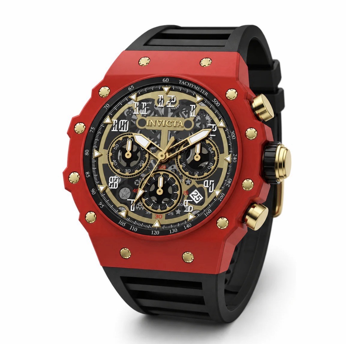 Invicta Racing Vaulthan Men’s Watch – 44mm, Black & Red (69685)