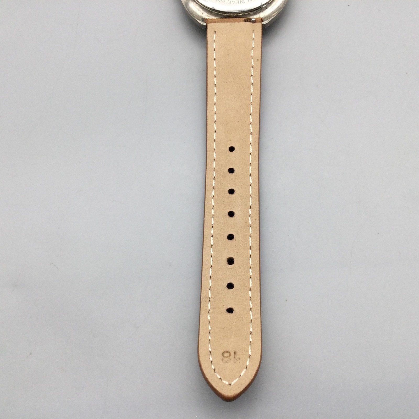 Gitano Time Watch Unisex 39mm Silver Tone MOP Dial Tan Leather Strap New Battery