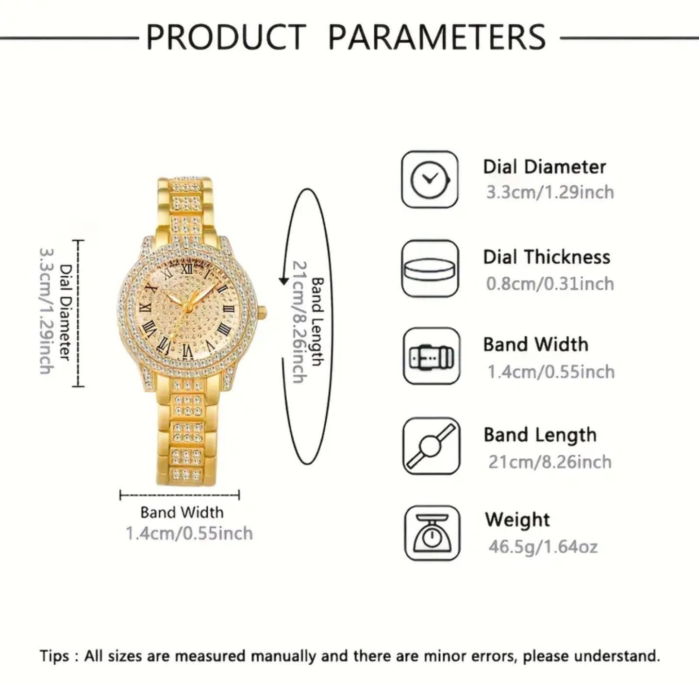5pcs Luxury Women’s Quartz Watch and Jewelry Set Quartz Movement, Elegant ML052B