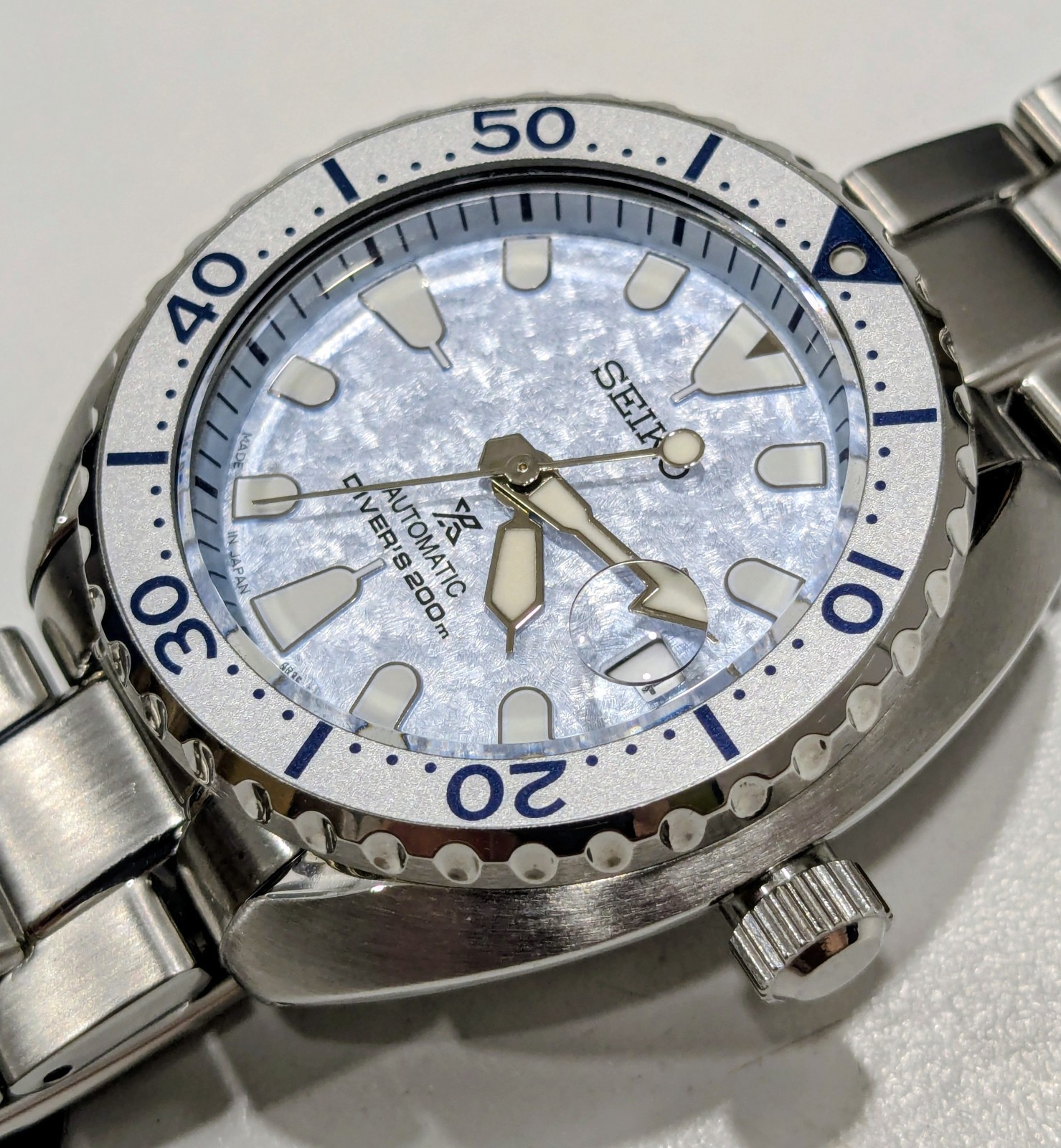 Seiko Prospex SBDY109 “Ice Frost” Mini Turtle 42mm Mens Watch