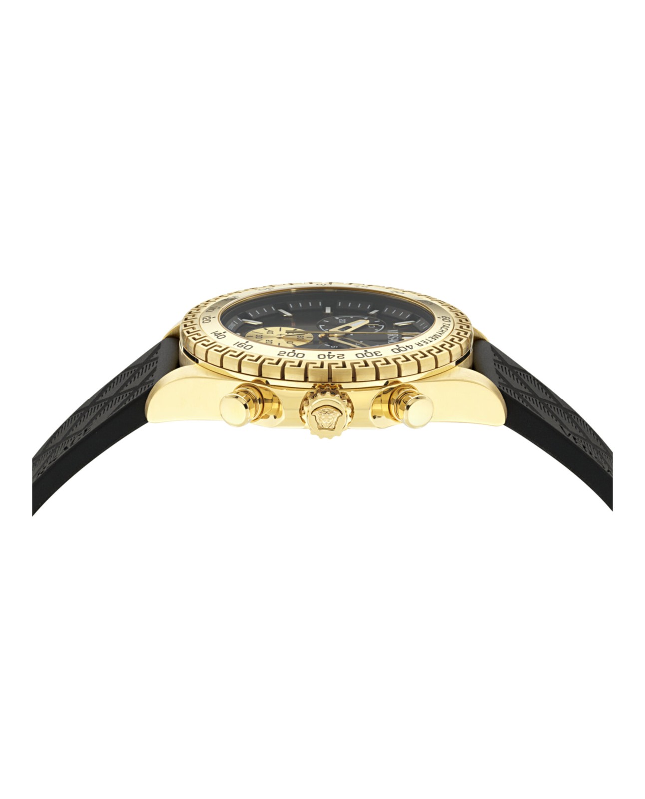 Versace Mens Gold 44mm Strap Fashion Watch