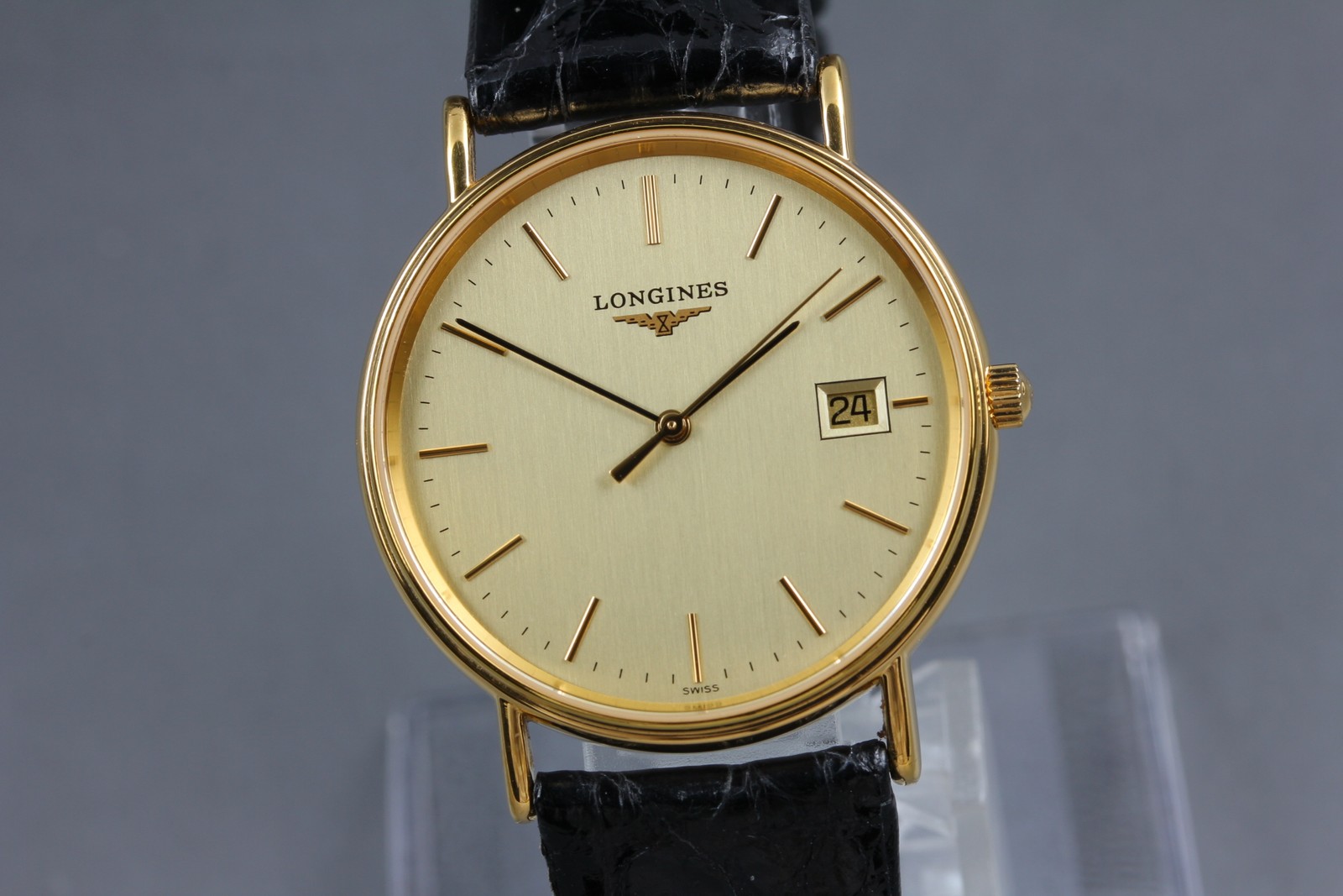 [ Near Mint ] Longines L4.720.2 Grand Classic Gold Dial Date Quartz Men’s watch