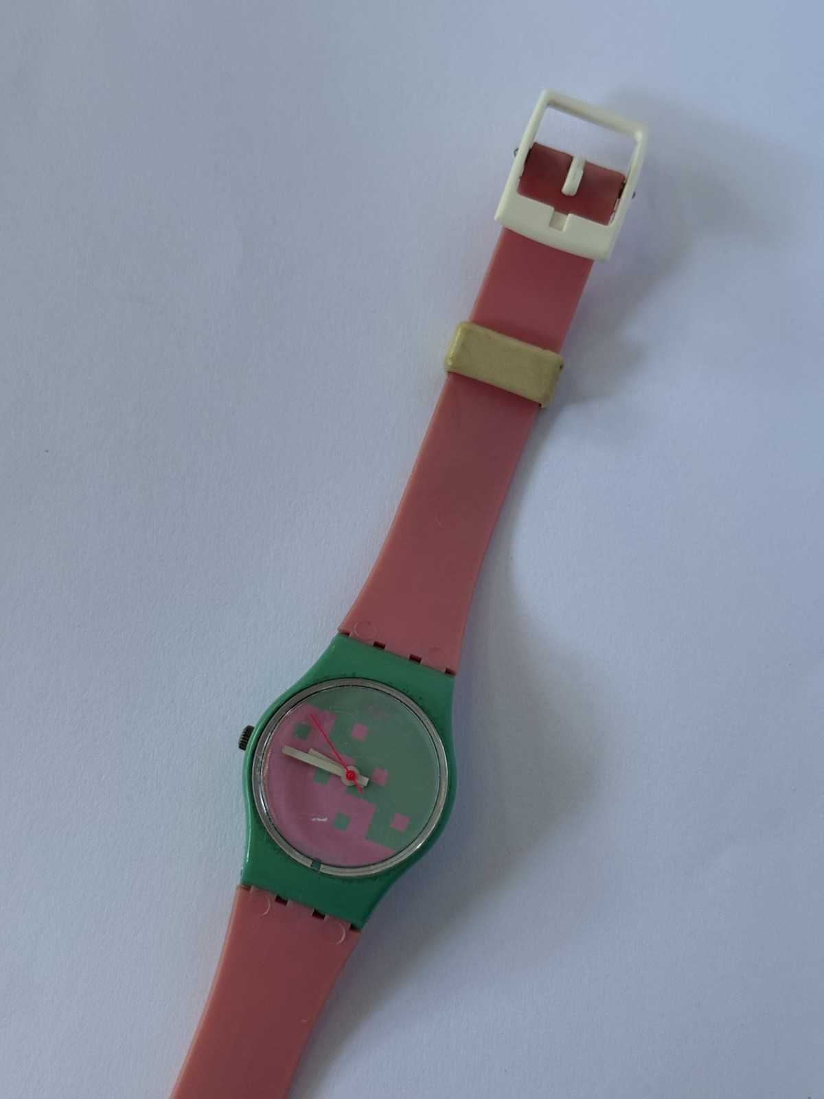 Vintage Swatch Watch 1987 Blue Cassata LP103 Pop Art Haring 90s Funky Pink 25mm