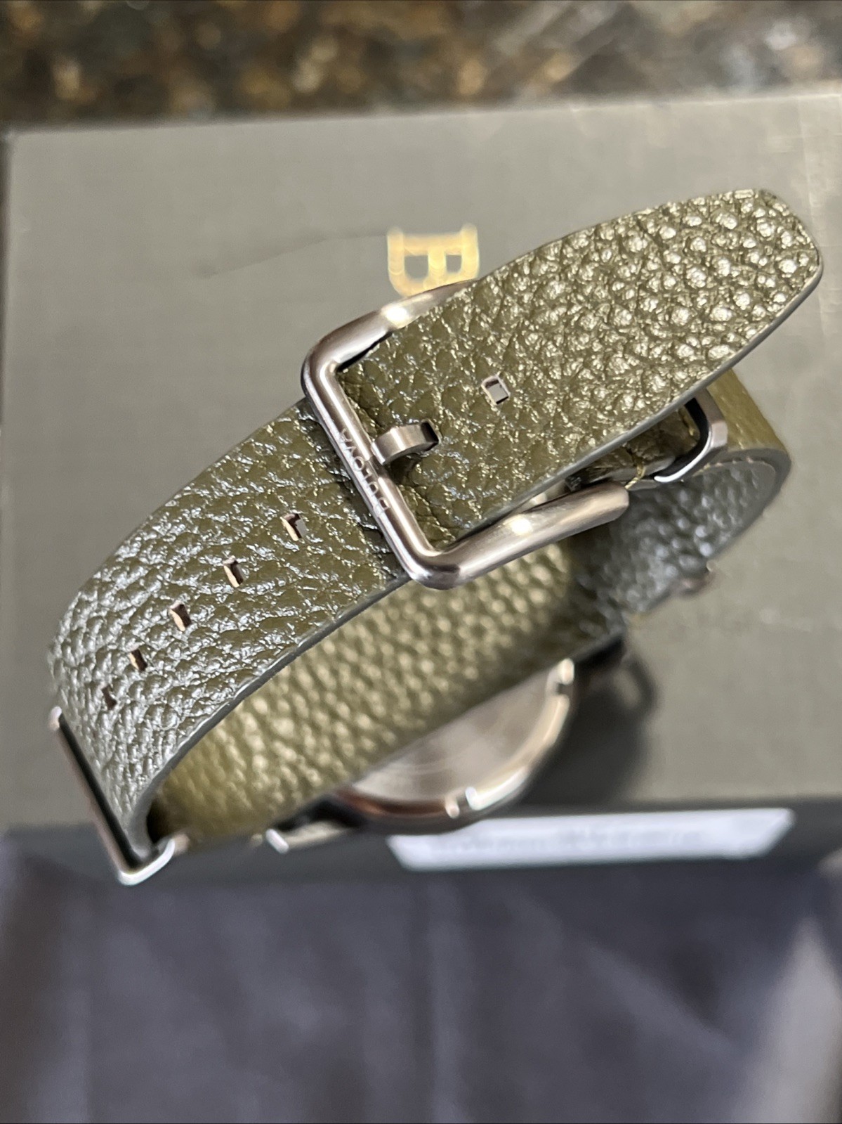 Bulova Military 98A255 Automatic W Box W Open Warranty Card Military Design Time